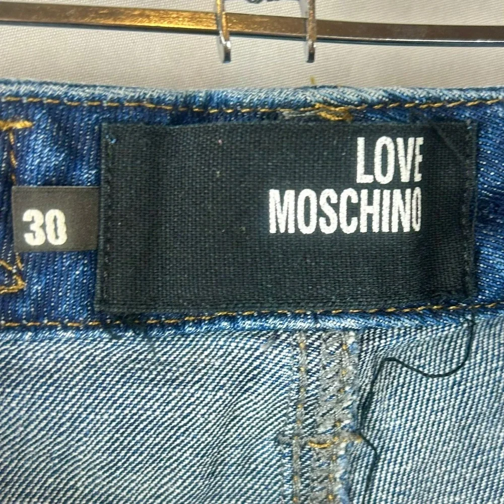 Love Moschino Skinny‎ Jeans Women 30 Blue Adjustable Waist Distressed Stretch